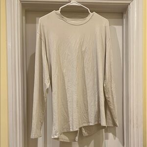 Lululemon Cream Long Sleeve Twist Back Shirt